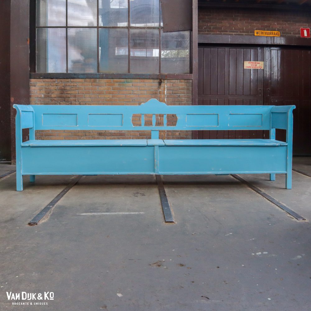 Lange blauwe klepbank - Afbeelding 4