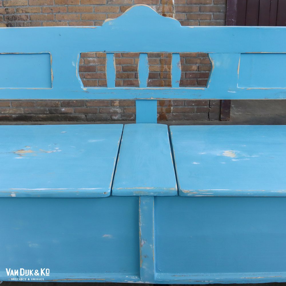 Lange blauwe klepbank - Afbeelding 5
