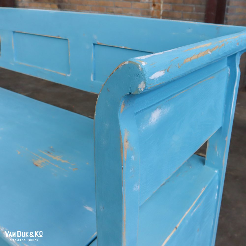 Lange blauwe klepbank - Afbeelding 9