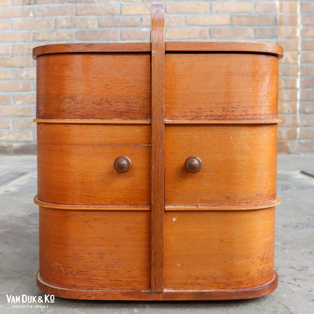 Mid-century houten naaidoos - Afbeelding 2