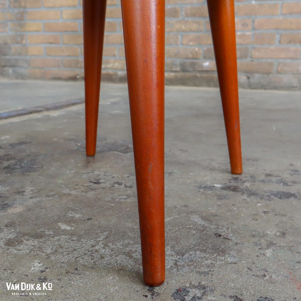 Mid-century houten naaidoos, op poten - Afbeelding 9