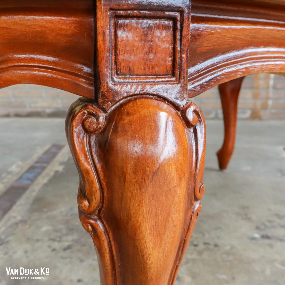 Houten salontafel met marmeren blad - Afbeelding 6