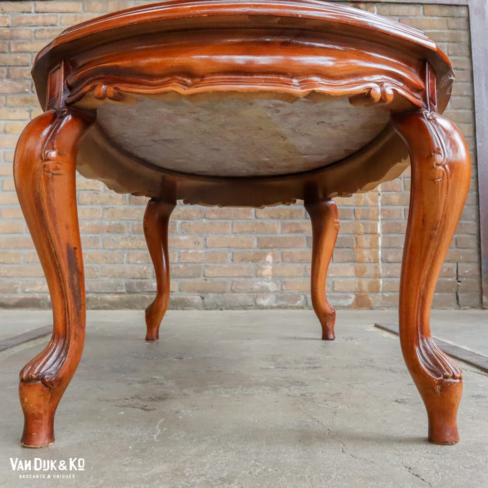 Houten salontafel met marmeren blad - Afbeelding 4