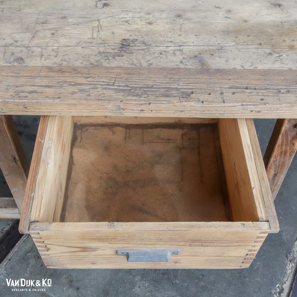 Brocante werktafel met la - Afbeelding 4