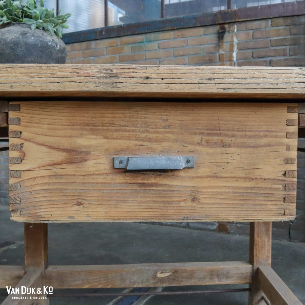 Brocante werktafel met la - Afbeelding 3