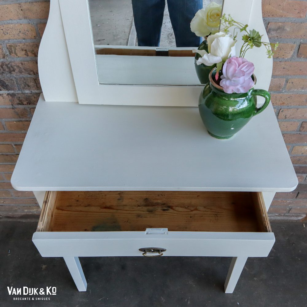 Brocante kaptafel met lade - Afbeelding 3