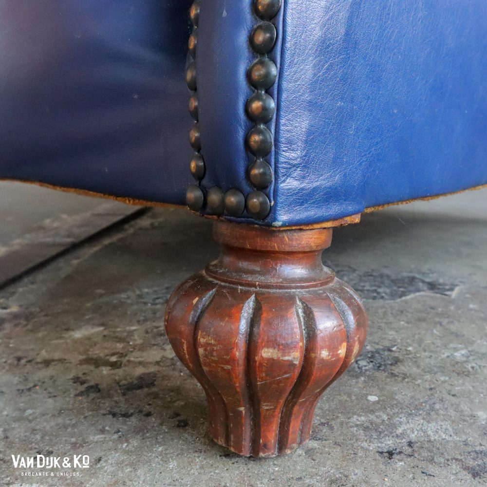 Vintage leren fauteuil - Chesterfield - Afbeelding 9