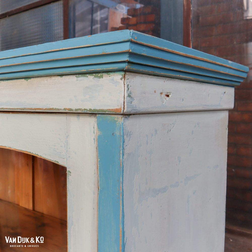 Brocante wit met blauwe buffetkast - Afbeelding 6