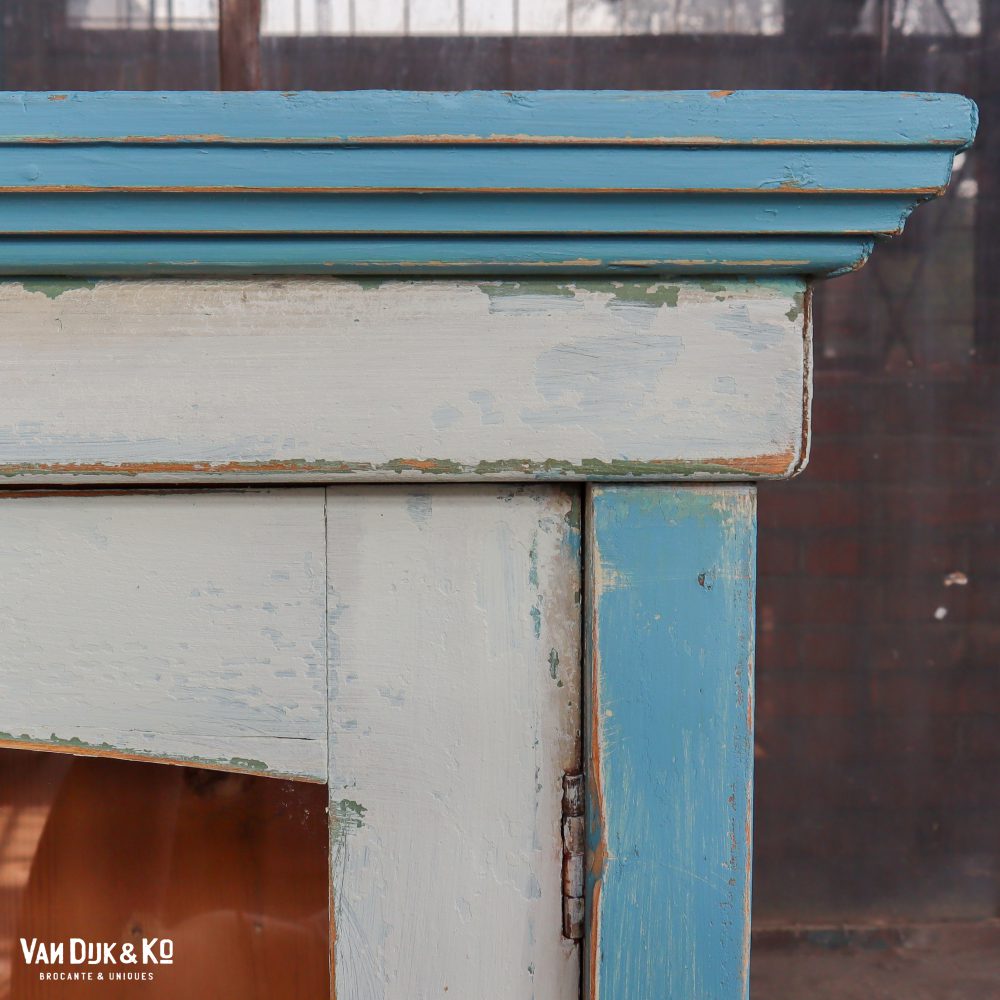 Brocante wit met blauwe buffetkast - Afbeelding 7