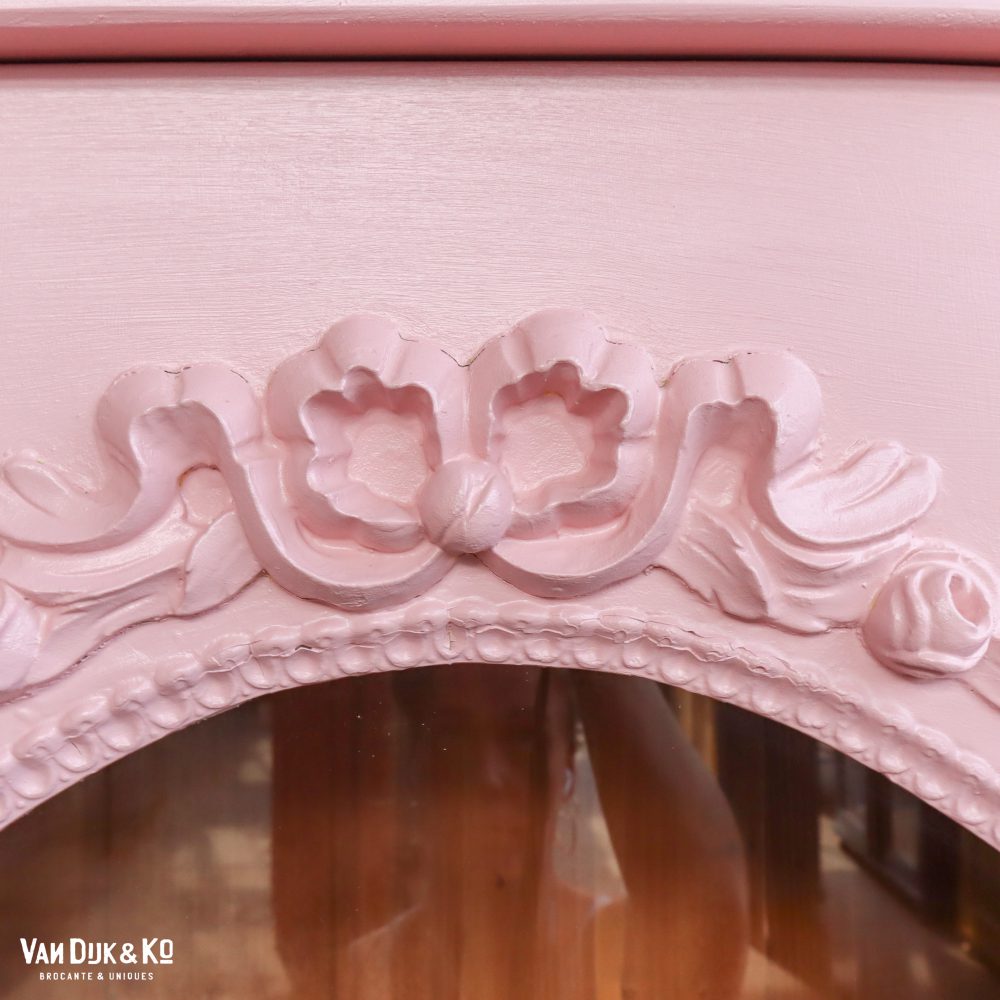 Roze eendeurs vitrinekast - Afbeelding 4