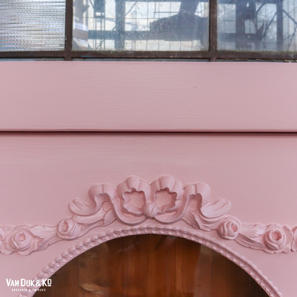 Roze eendeurs vitrinekast - Afbeelding 3