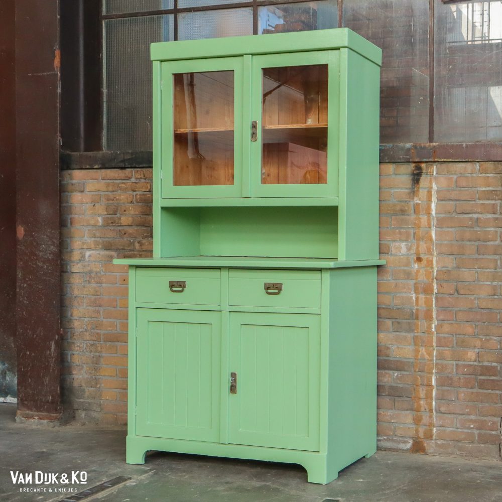 Groene brocante buffetkast - Afbeelding 2