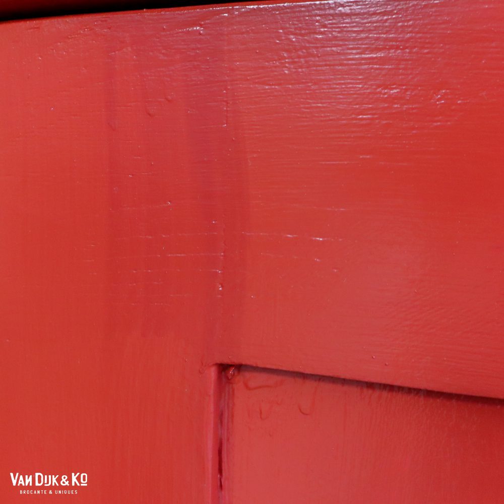 Brocante rood nachtkastje - Afbeelding 5