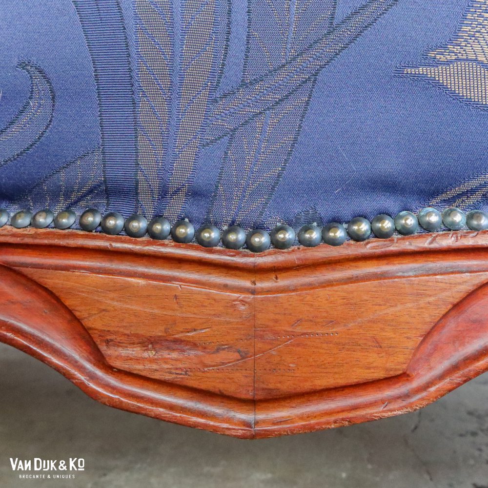 Brocante blauwe loveseat - Afbeelding 6