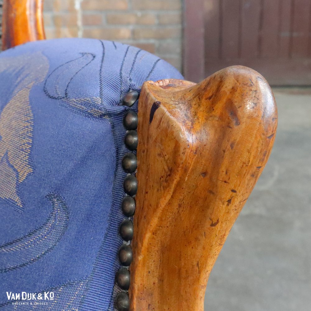 Blauwe brocante sofa - Afbeelding 4