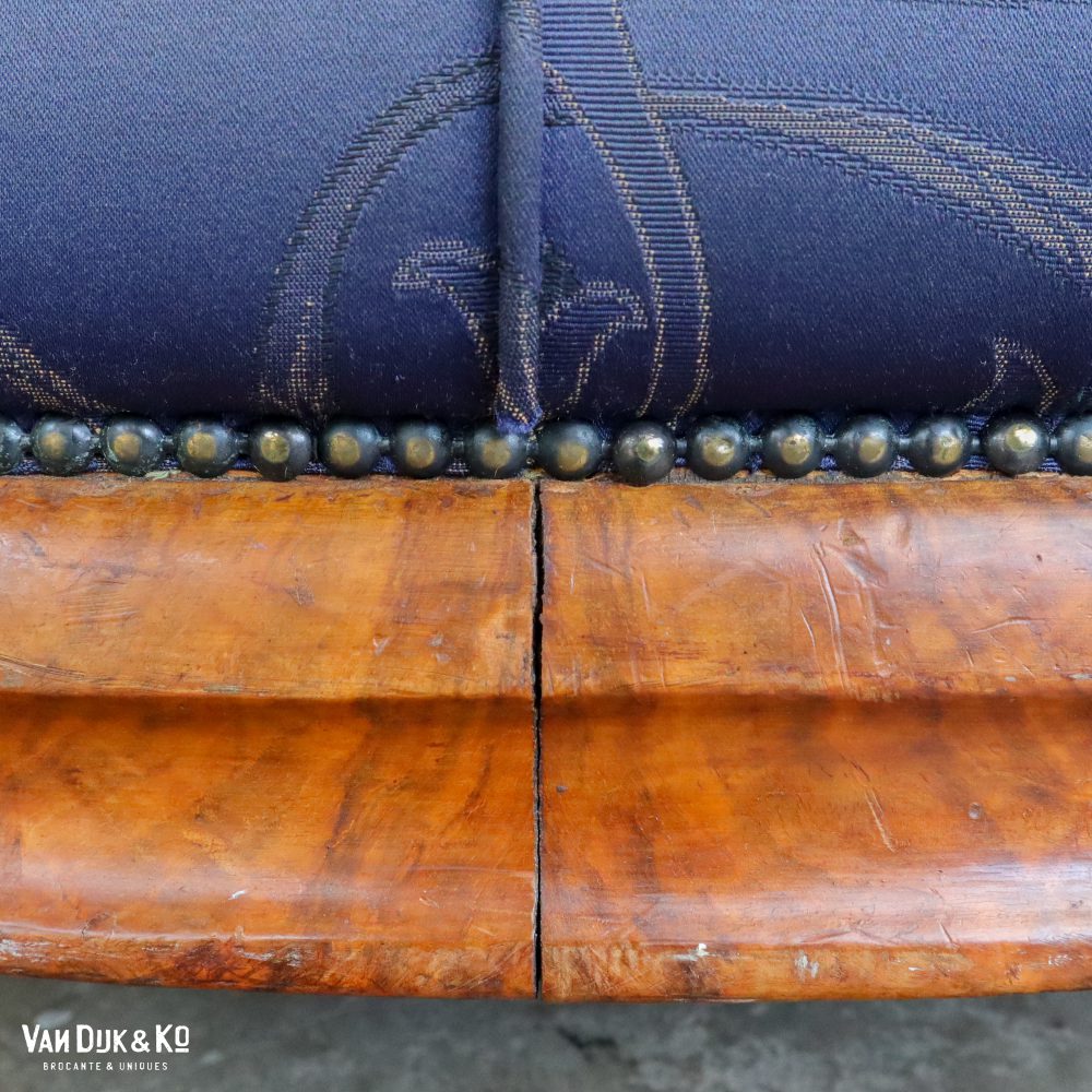 Blauwe brocante sofa - Afbeelding 7
