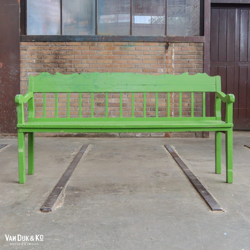 Groene brocante bank - Afbeelding 2