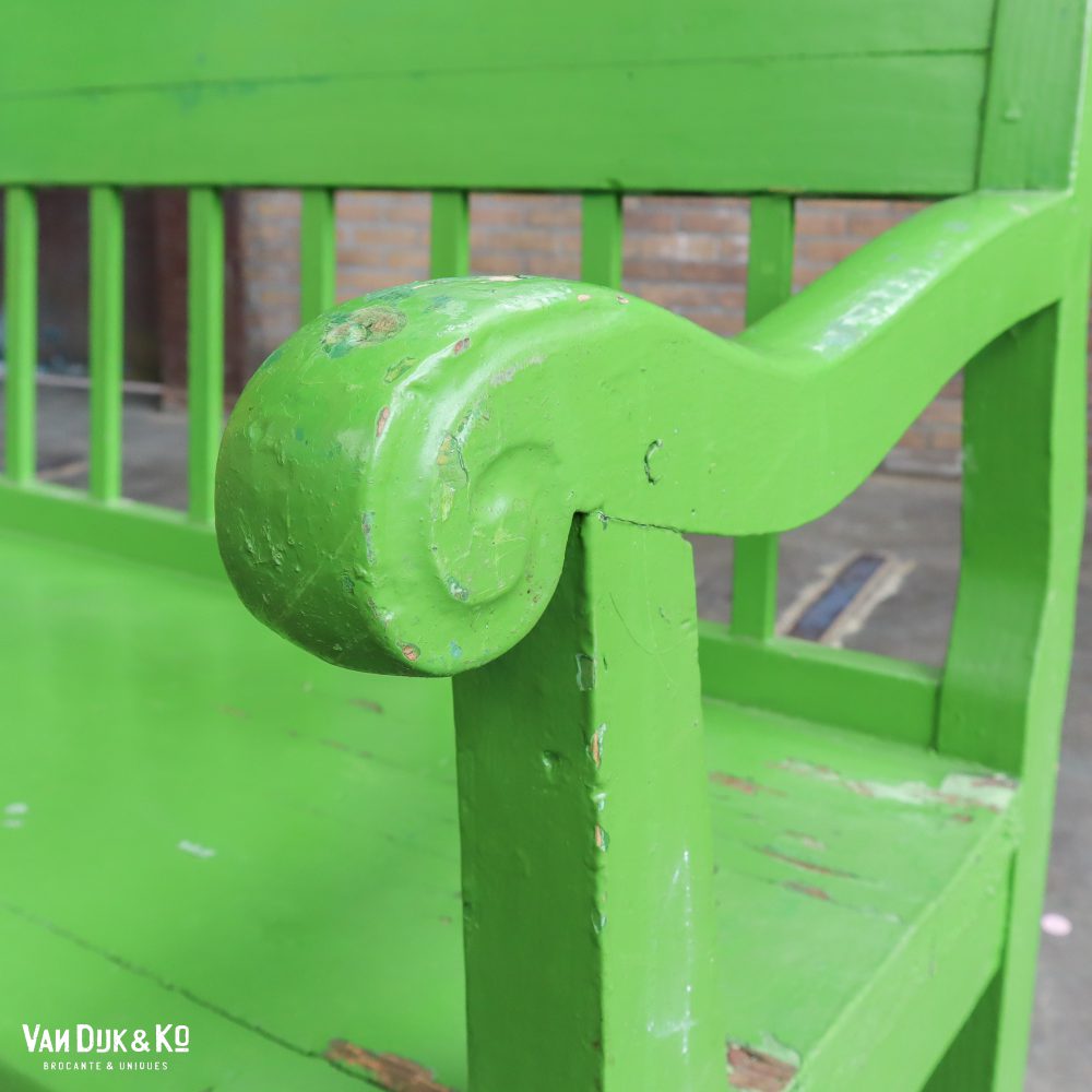 Groene brocante bank - Afbeelding 4