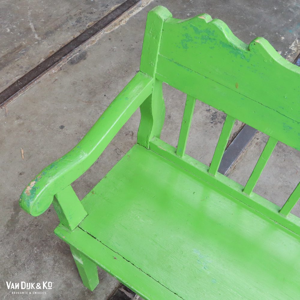 Groene brocante bank - Afbeelding 6