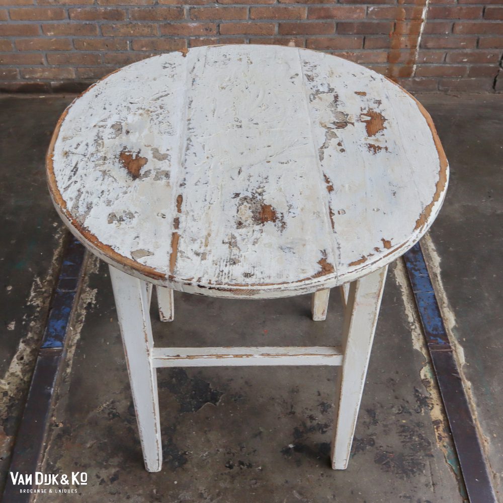 Rond brocante tafeltje - Afbeelding 2