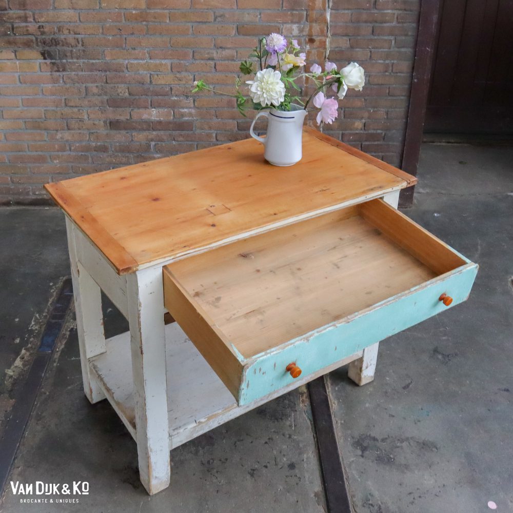 Brocante bureautje met la - Afbeelding 4