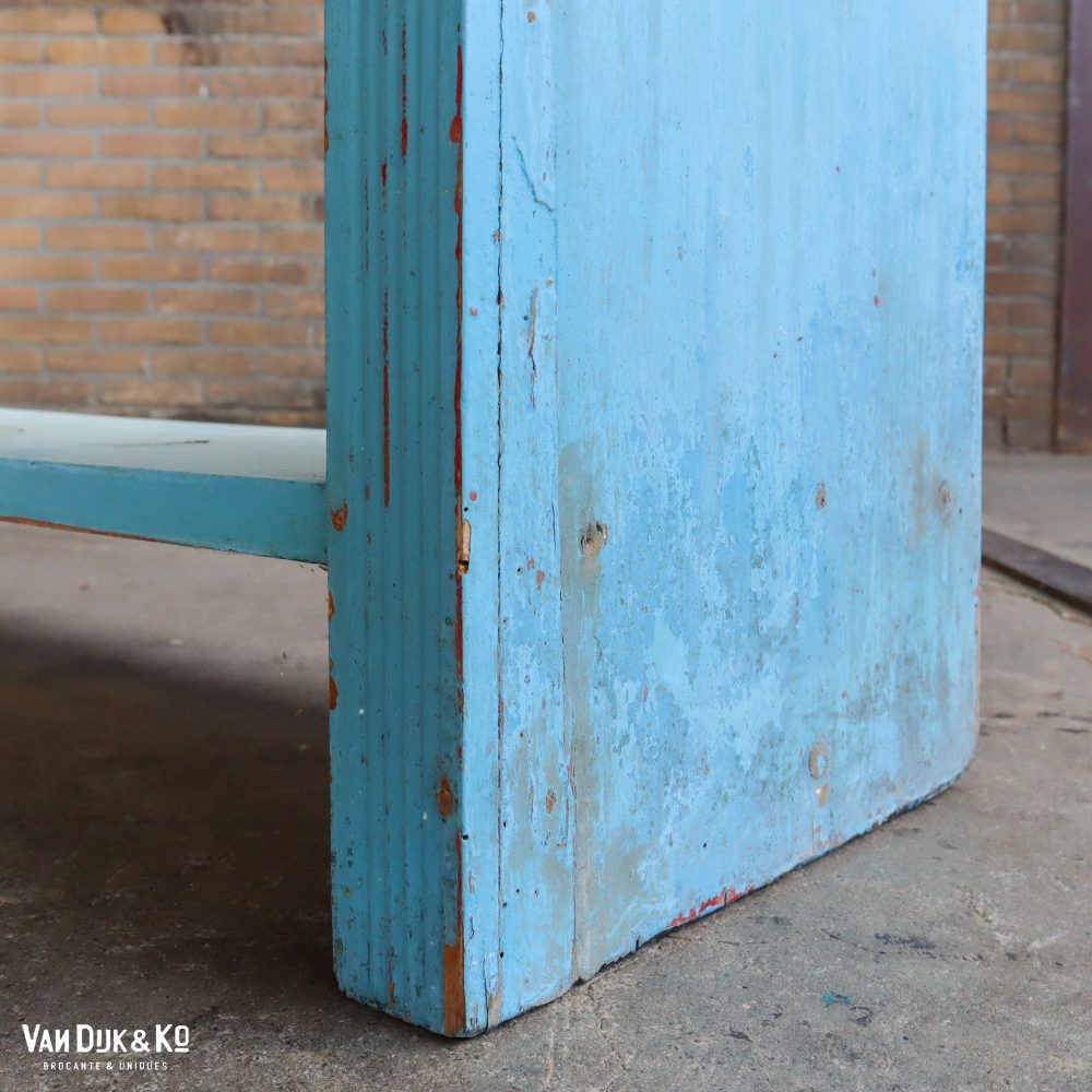 Brocante blauw boekenrek - Afbeelding 6