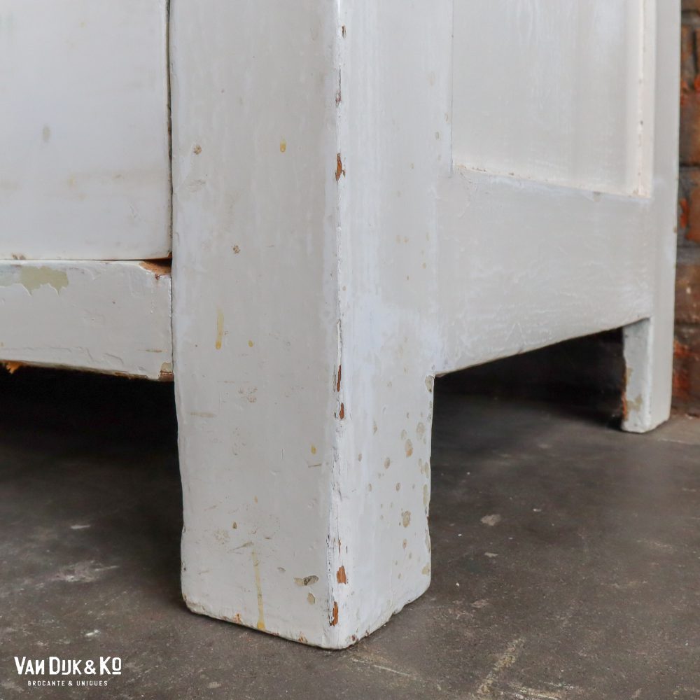 Brocante kledingkast met spiegel - Afbeelding 9