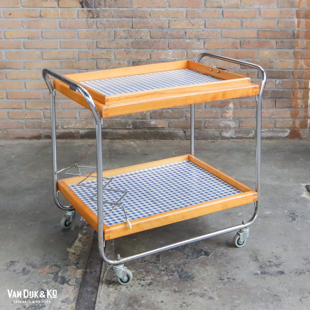 Vintage serveertrolley - Afbeelding 2