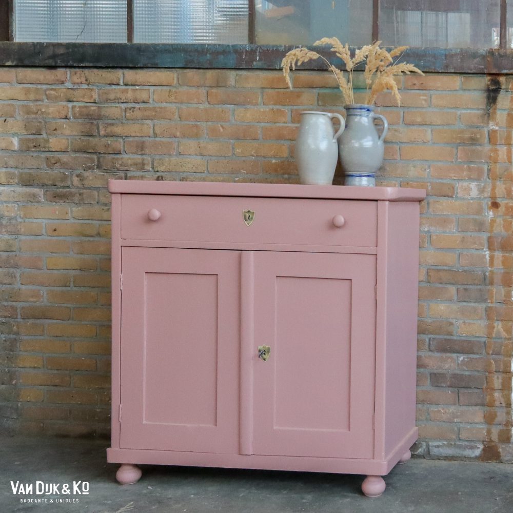 Brocante oudroze commode - Afbeelding 2