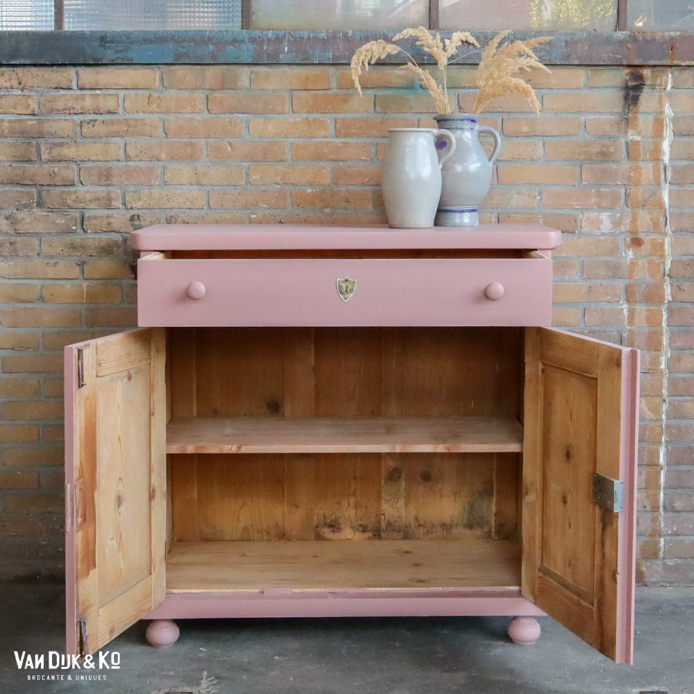 Brocante oudroze commode - Afbeelding 3