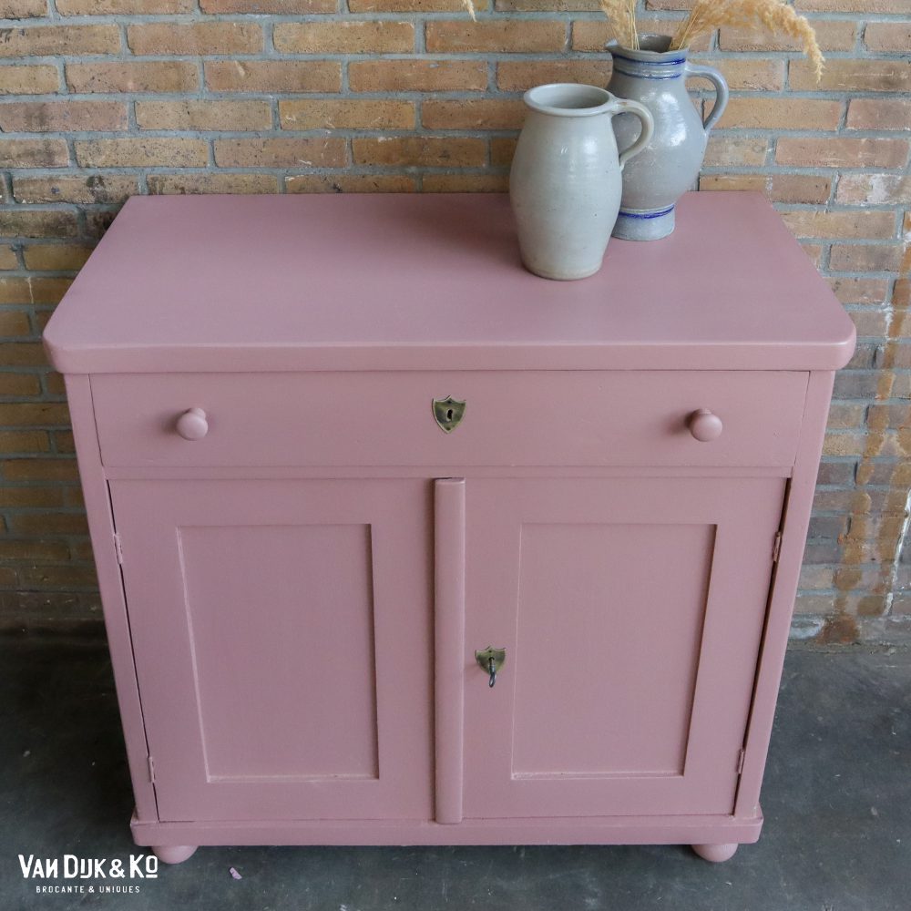 Brocante oudroze commode - Afbeelding 4