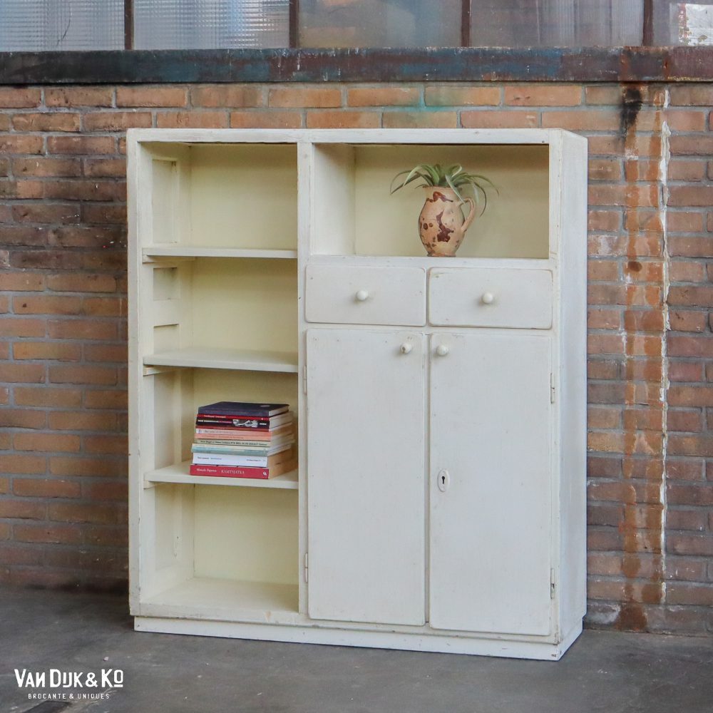 Brocante wit kastje - Afbeelding 2