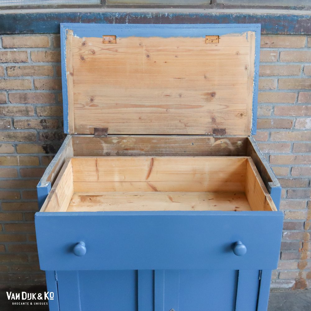 Brocante blauwe commode - Afbeelding 6