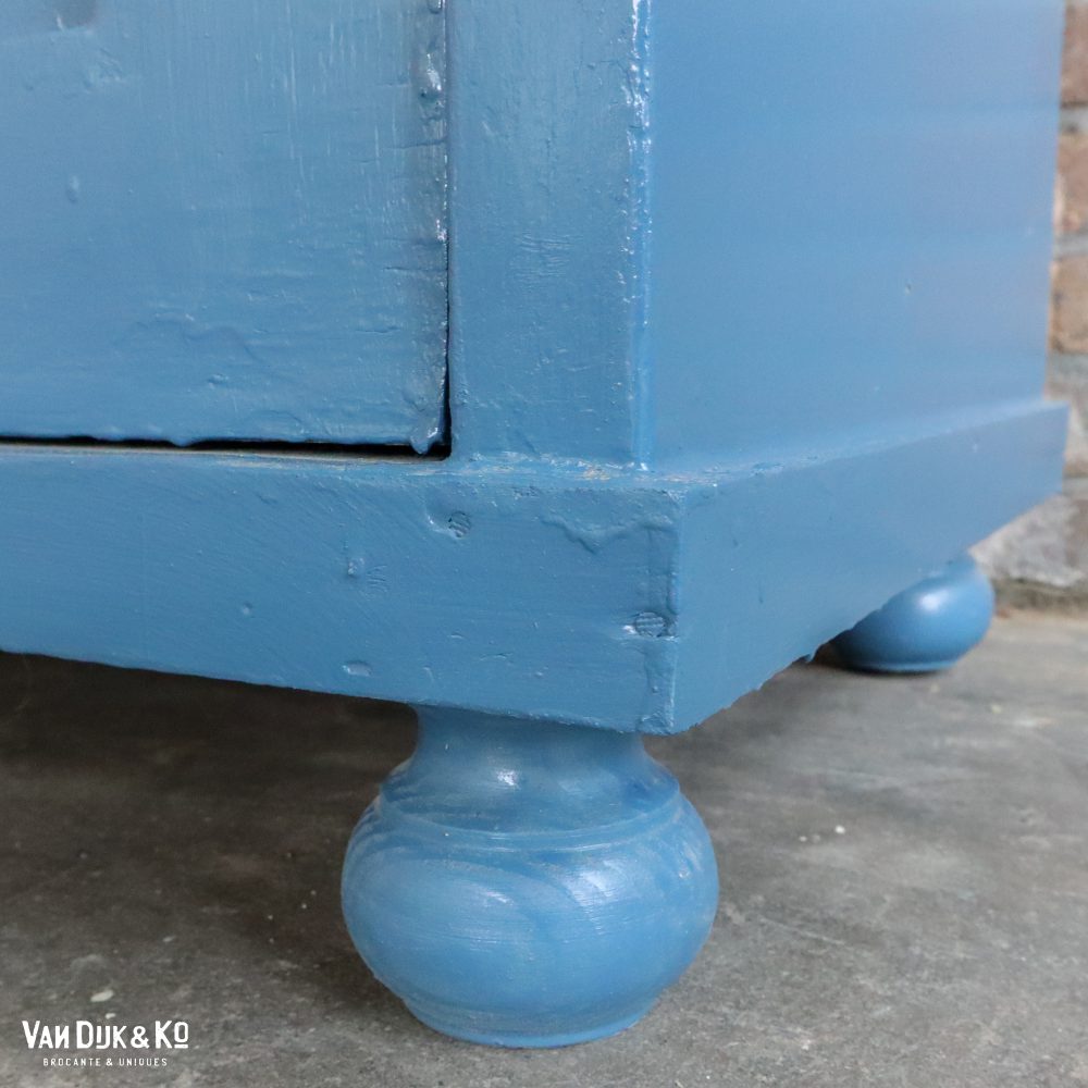Brocante blauwe commode - Afbeelding 10