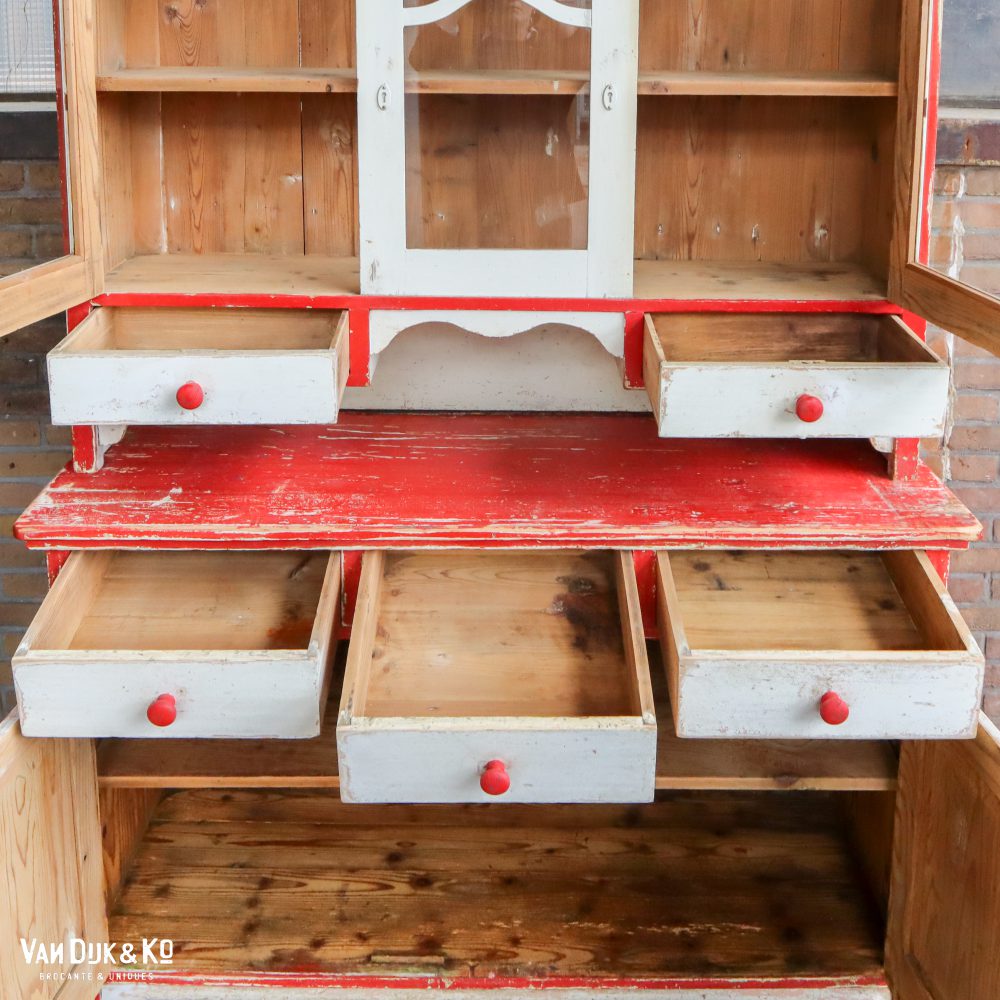 Brocante rode buffetkast - Afbeelding 4