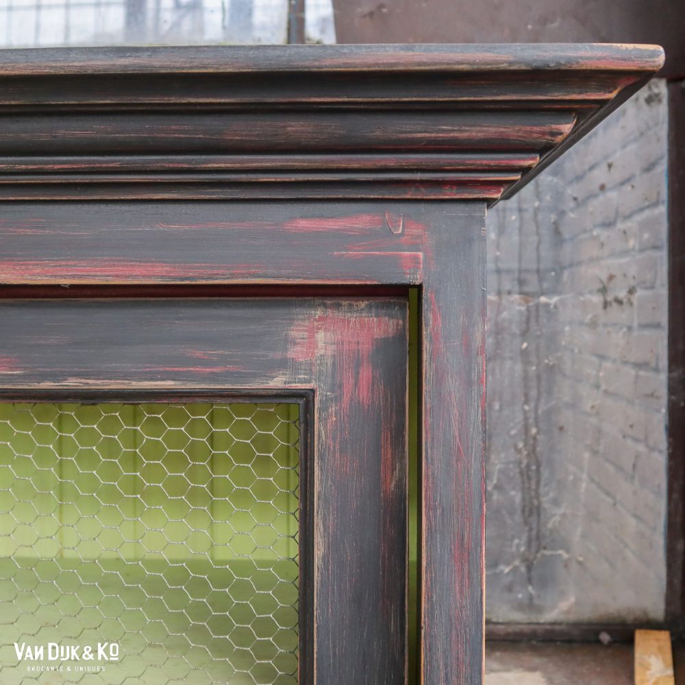 Vintage schoolkast met gaas - Afbeelding 10