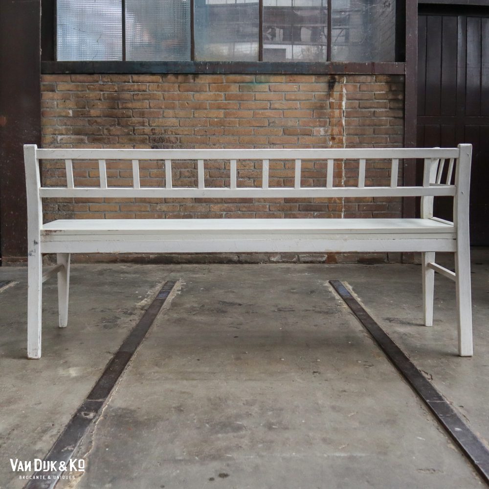 Houten witte bank - Afbeelding 9