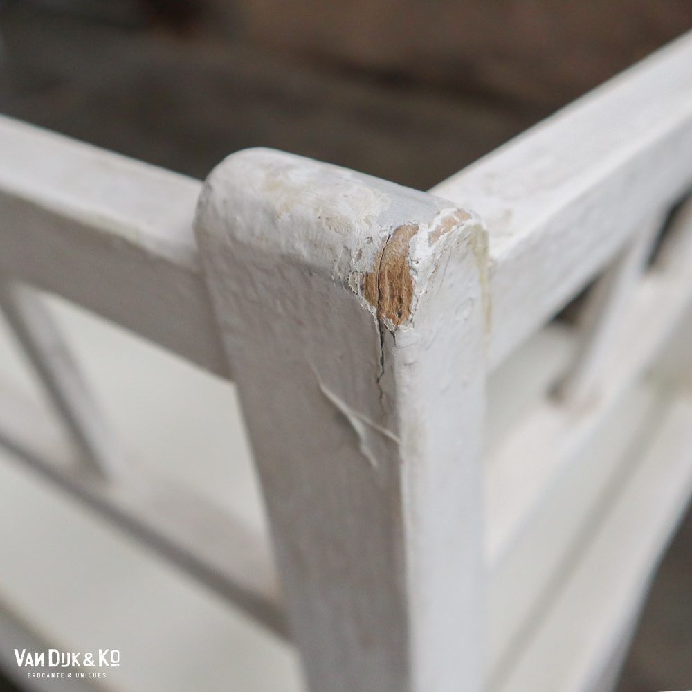 Houten witte bank - Afbeelding 4
