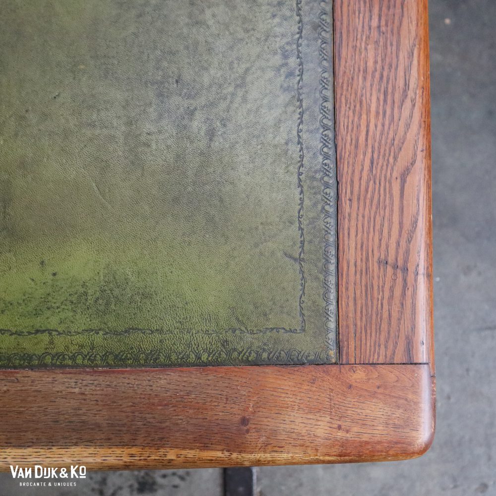 Antiek bureau met leer - Afbeelding 4