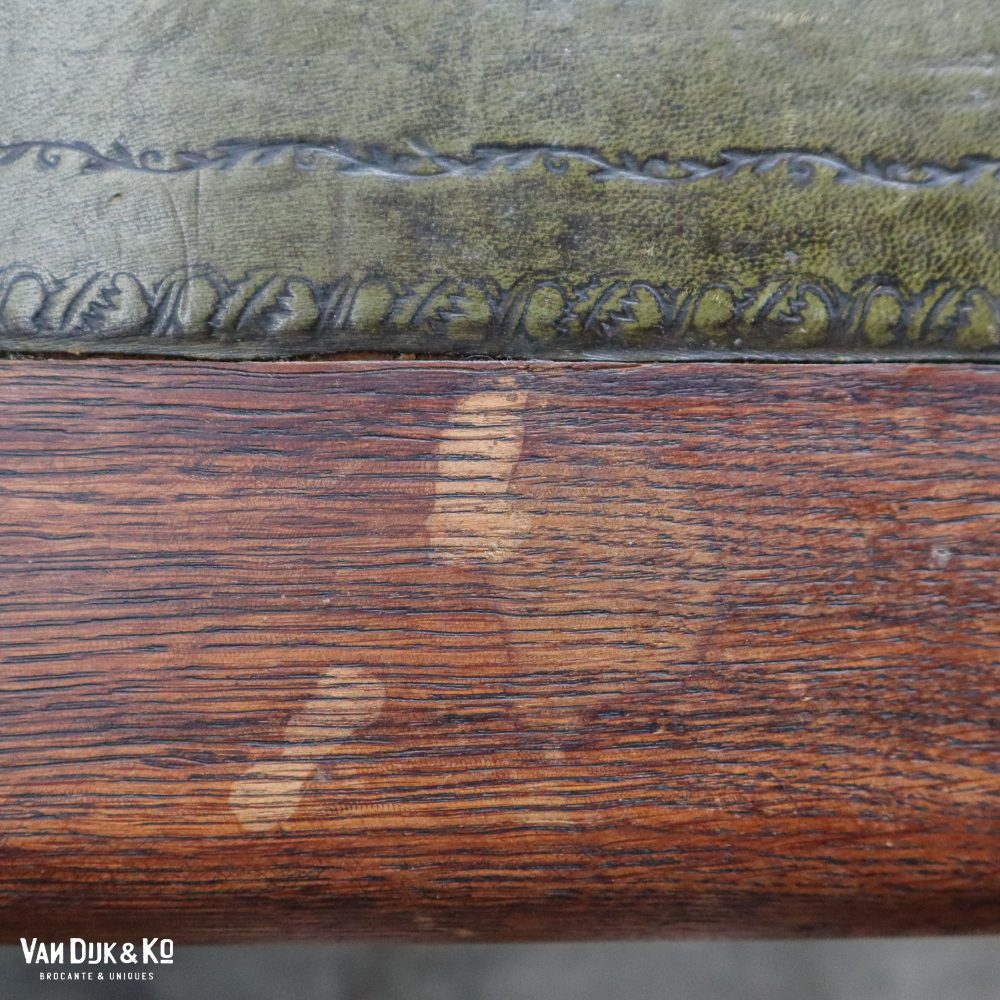Antiek bureau met leer - Afbeelding 7