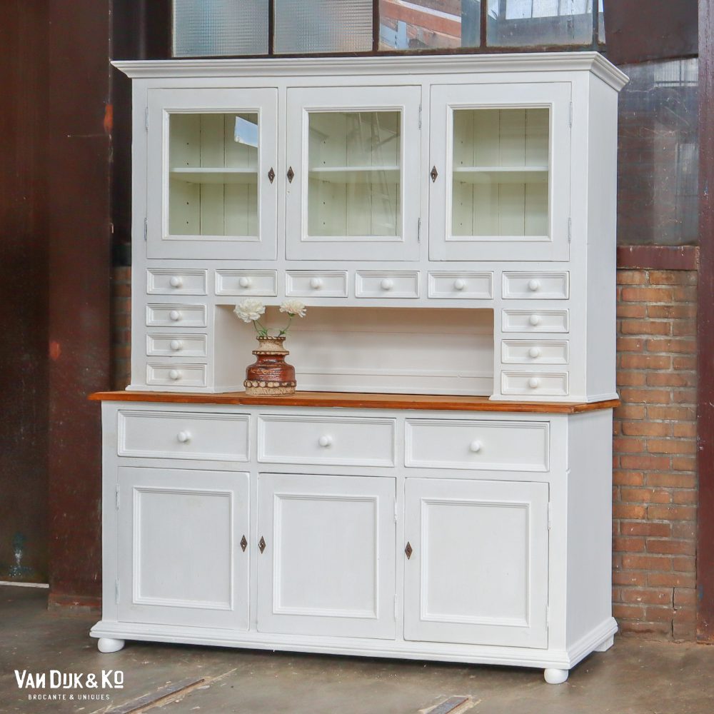 Brocante witte buffetkast - Afbeelding 2