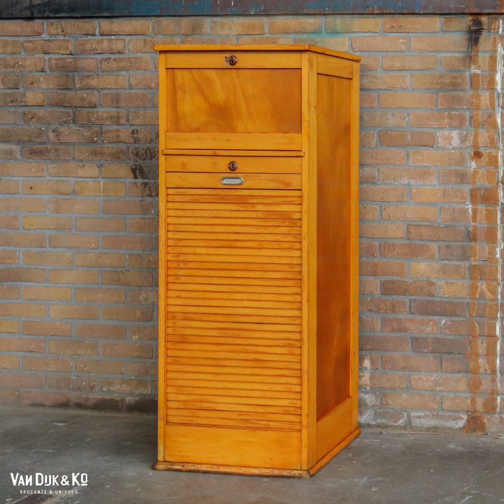 Vintage houten archiefkast - Afbeelding 2