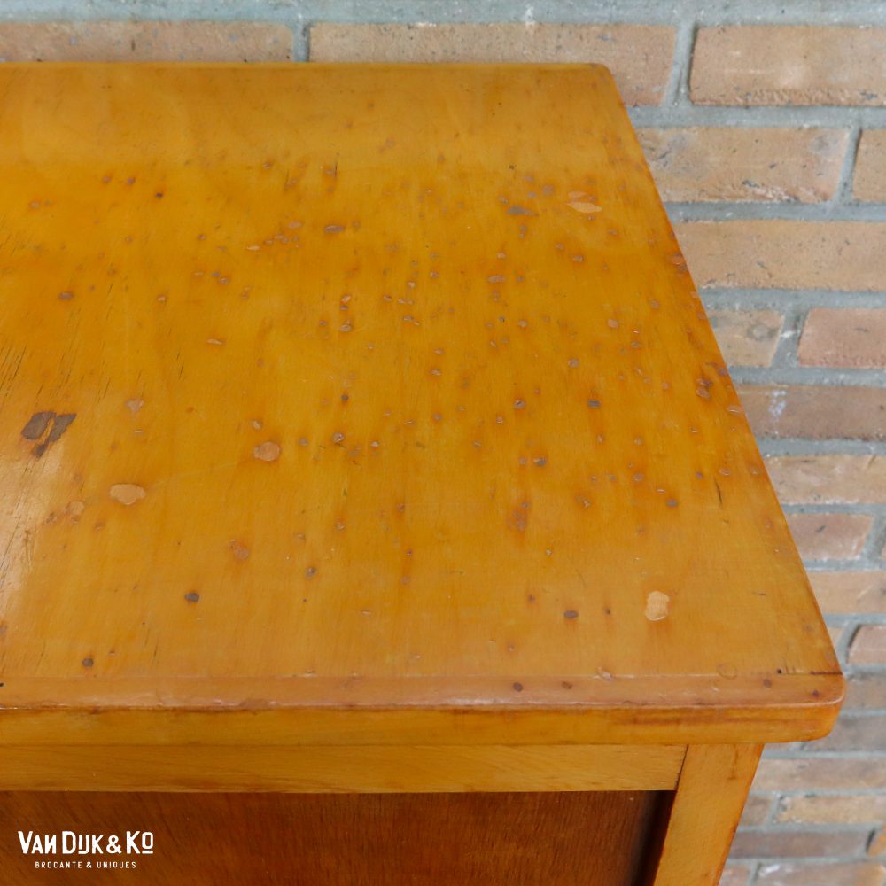 Vintage houten archiefkast - Afbeelding 7