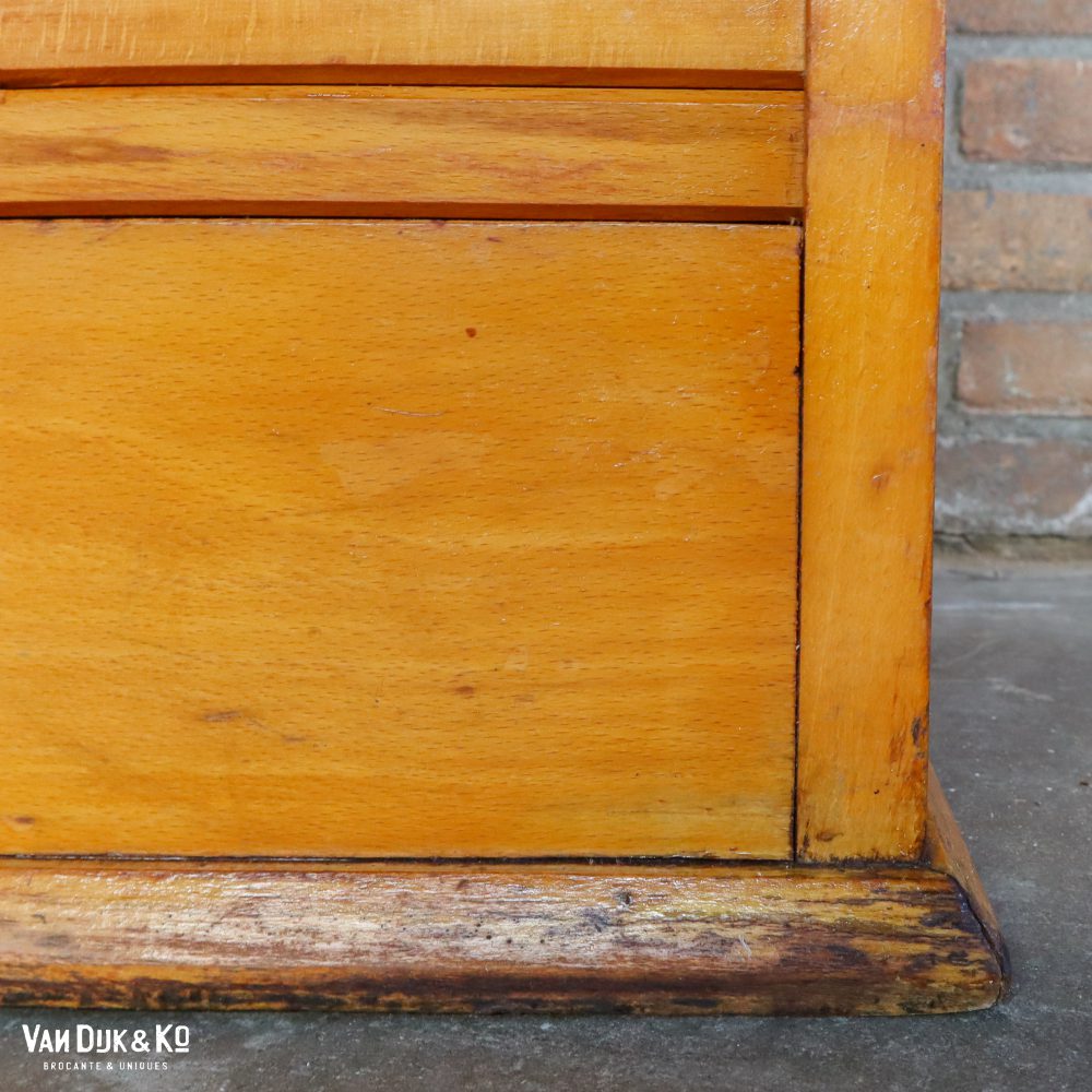 Vintage houten archiefkast - Afbeelding 11