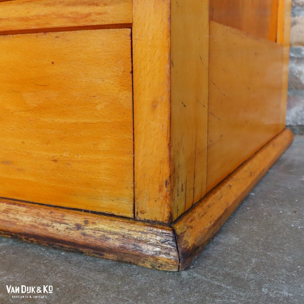 Vintage houten archiefkast - Afbeelding 12