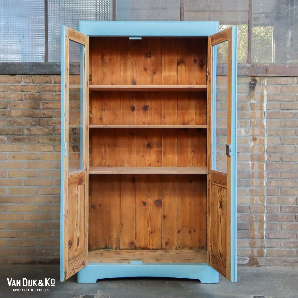 Blauwe vitrinekast - Afbeelding 3
