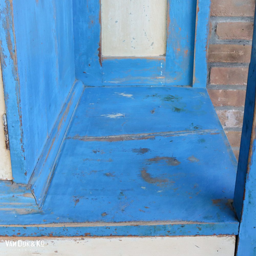 Brocante blauw/witte buffetkast - Afbeelding 9