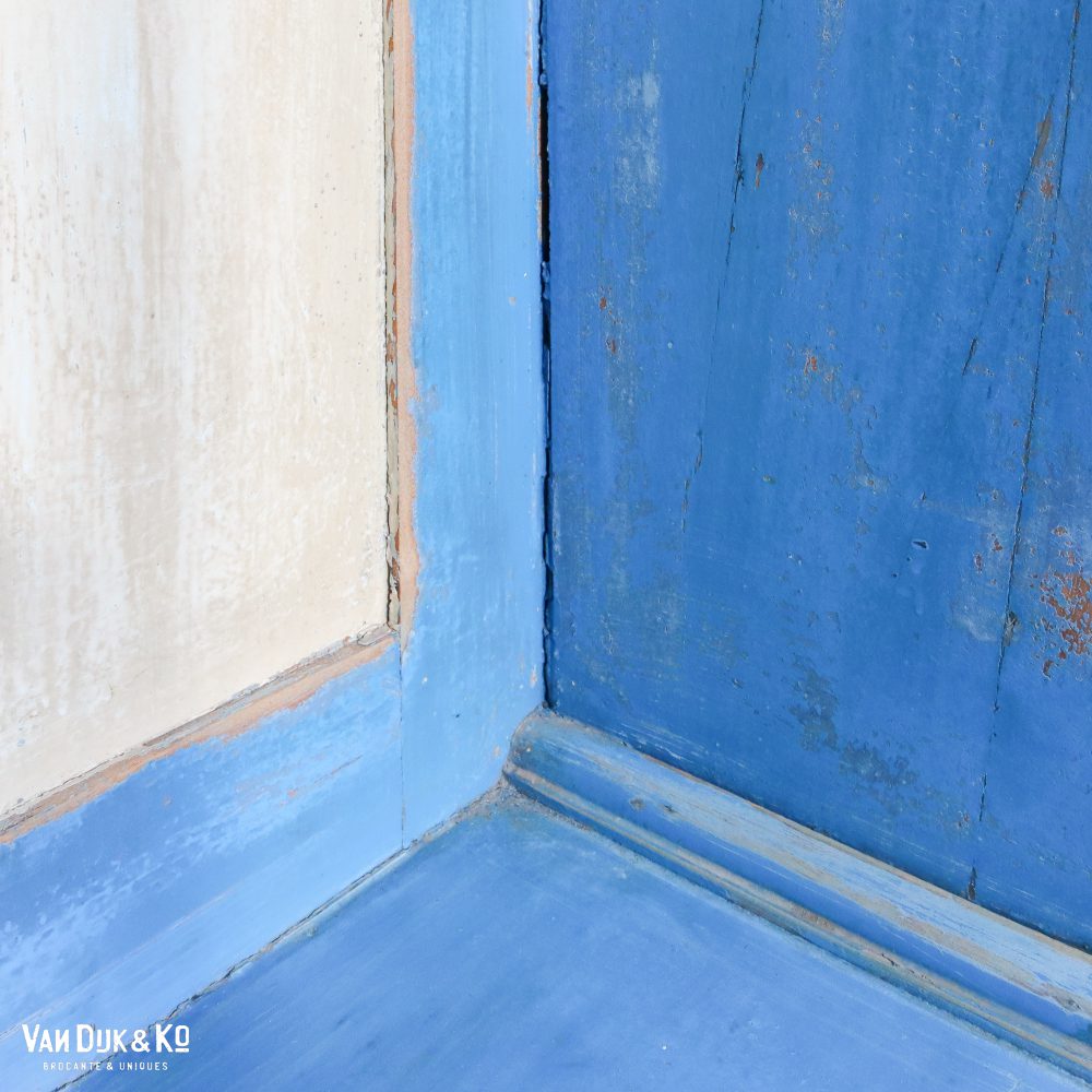 Brocante blauw/witte buffetkast - Afbeelding 10