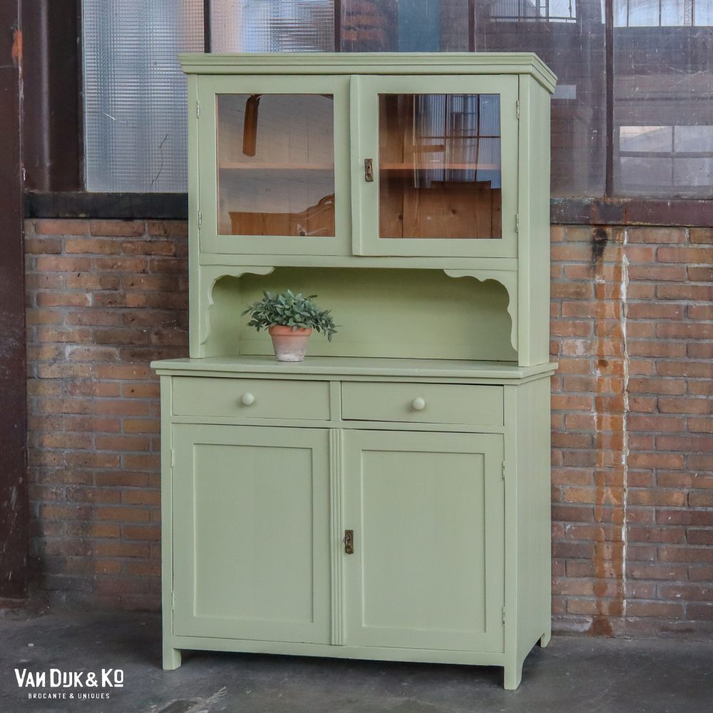 Groene brocante buffetkast - Afbeelding 2