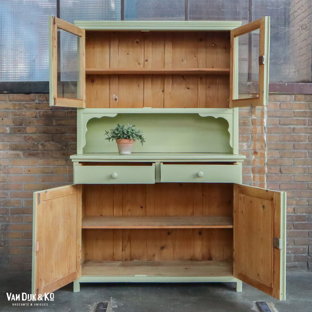Groene brocante buffetkast - Afbeelding 3